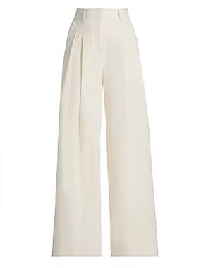 Derek Lam 10 Crosby High-Waist Wide-Leg Cream Trousers